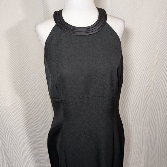 JS Collections Vintage Black Evening Gown Maxi Dress Thigh Slit Size 11/12 - Picture 2 of 12